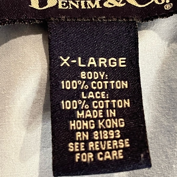 Denim and Company Button Down blouse.  Light blue with white trim  size XL - Picture 8 of 10